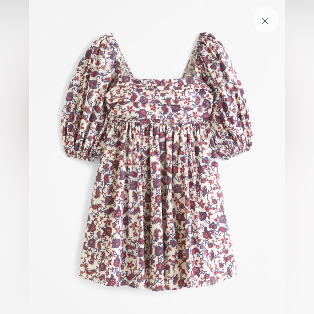 Abercrombie & Fitch Emerson Poplin Puff Sleeve Mini Dress